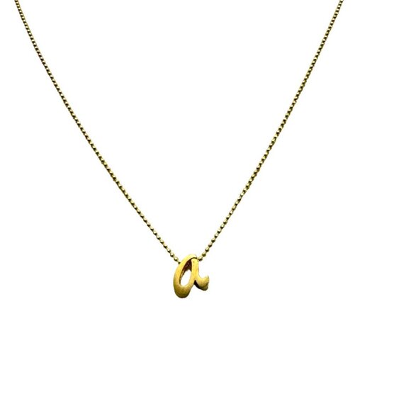 ALEX Woo Scripted Initial 16 Pendant Necklace in 14k Gold - Picture 1 of 5